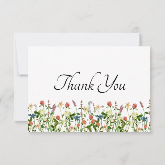 Botanische Bloemen Dank u kaarten (Achterkant)