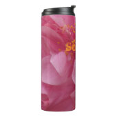 Botanische Bloemen Elegante Moderne Chic Roze Mono Thermosbeker (Gedraaid links)
