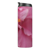 Botanische Bloemen Elegante Moderne Chic Roze Mono Thermosbeker (Geroteerd rechts)