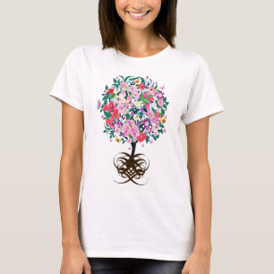 Botanische Bloemen Hart Vorm Swirls T-shirt