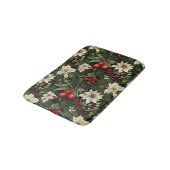 Botanische Bloemen Kerstpatroon Badmat (Gekanteld)