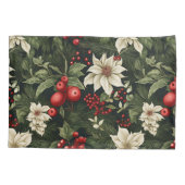 Botanische Bloemen Kerstpatroon Kussensloop (Achterkant)