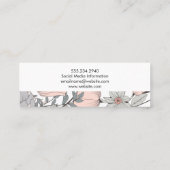 Botanische bloemen mini visitekaartje (Achterkant)