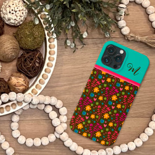 Botanische Bloemen Modern Initiaal Leuk Trendy iPhone 13 Pro Max Hoesje