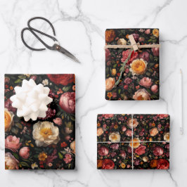 Botanische Bloemen Moody Barok Antiek Nederlands Z Inpakpapier Vel