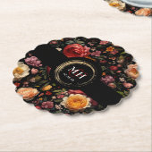 Botanische Bloemen Nederlands Barok Huwelijksmonog Kartonnen Onderzetters (Gekanteld)