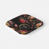 Botanische Bloemen Nederlands Barok Huwelijksmonog Papieren Bordje (Gebogen)