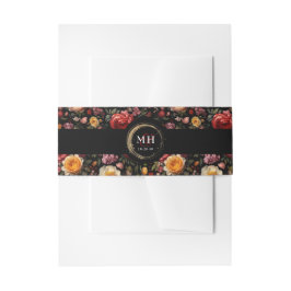 Botanische Bloemen Nederlands Barok Huwelijksmonog Uitnodigingen Wikkel