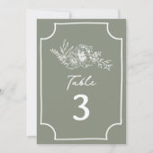 Botanische Bloemen Sage Groene bruiloft Kaart (Voorkant)