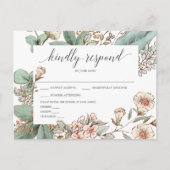 Botanische Bloemen Wedding RSVP Briefkaart (Voorkant)