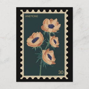 Botanische Bloemenanemoon - Windbloem Briefkaart