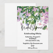Botanische Bloemengroen Bruids Douche Uitnodiging (Voorkant / Achterkant)