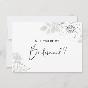 Botanische bloemenillustratie bruidsmeisje kaart
