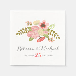 Botanische bloemenontvangst servet