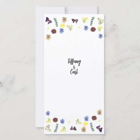 Botanische Bloementuin White Wedding Menu (Achterkant)