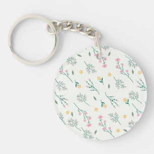Botanische Bloemenveer Bloemen Acryl Sleutelhanger