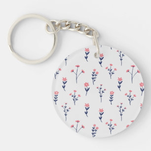 Botanische Bloemenveer Bloemen Acryl Sleutelhanger