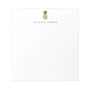 Botanische Bloemige Ananas Notitieblok