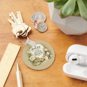 Botanische Bloemige Cottagecore Inspirerende Vormg Sleutelhanger