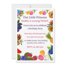 Botanische Bloemige Prinses Verjaardagsuitnodiging