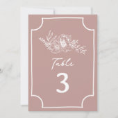 Botanische bloemige roze bruiloft kaart (Voorkant)