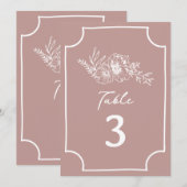 Botanische bloemige roze bruiloft kaart (Voorkant / Achterkant)