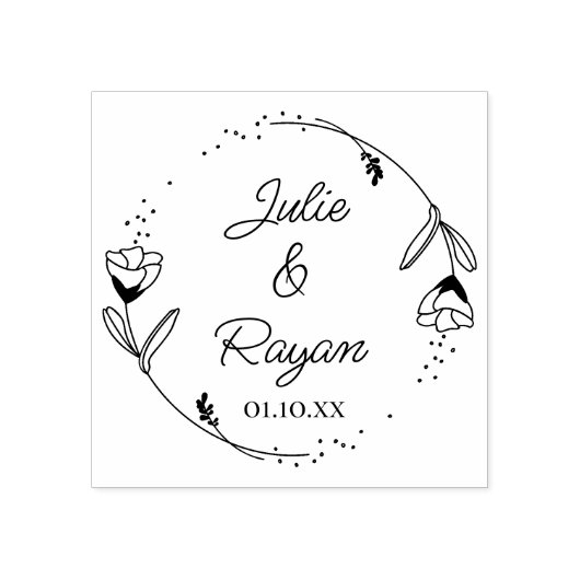 Botanische bloemkroon, voornamen rubberstempel (Afrduk)