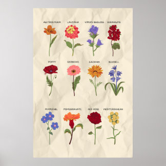  botanische bloemkunst poster