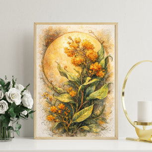 Botanische bloemkunst   vintage bloemillustratie poster