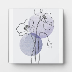 Botanische bloemlijnkunst met driehoek en cirkel fotoplaat