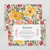 Botanische Bloom Painting Receptie Kaart (Voorkant / Achterkant)