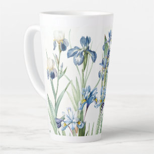 Botanische Blue Iris Flowers Redoute Latte Mok