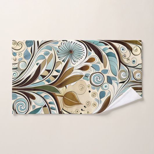 Botanische blues en bruinvissen bad handdoek (Handdoek)