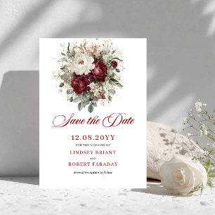 Botanische Blush Bourgogne Groene Save The Date