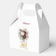 Botanische Blush Burgundy 80e Verjaardag Favor Doz