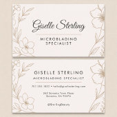 Botanische Blush en Zwarte Microblading Specialist Visitekaartje