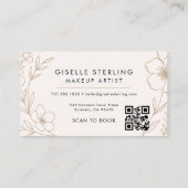 Botanische Blush Make-up Artist QR Code Schoonheid Visitekaartje (Achterkant)