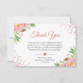 Botanische Blush Roze Bloemen Stippen Bruiloft Dan Bedankkaart (Voorkant)