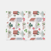 Botanische boeken en leespatroon bibliotheek fleece deken (Voorkant (Horizontaal))