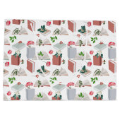 Botanische boeken en leespatroon bibliotheek groot cadeauzakje (Achterkant)