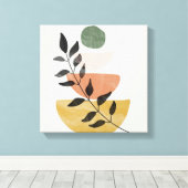 Botanische Bohemen-Plant Kunst Canvas Afdruk (Insitu (Houten vloer))
