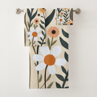 Botanische Boho Bloemen Planten Ontwerp 389 Bad Handdoek
