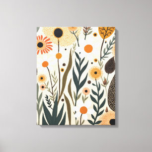 Botanische Boho Bloemen Planten Ontwerp 389 Canvas Afdruk