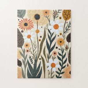 Botanische Boho Bloemen Planten Ontwerp 389 Legpuzzel