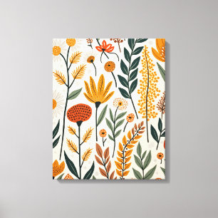 Botanische Boho Bloemen Planten Ontwerp 390 Canvas Afdruk
