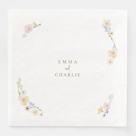 Botanische Boho bloemen Script bruiloft Servet