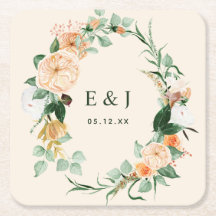 Botanische Boho Bloemige Groene Monogram Bruiloft