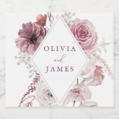 Botanische Boho Bloemige Mauve Bruiloft Bier Etiket (Enkel label)
