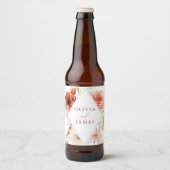 Botanische Boho Bloemstuk Bruiloft Bier Etiket (Voorkant)