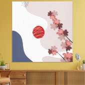 Botanische Boho Blue Magenta Canvas Afdruk (Insitu (Woonkamer))